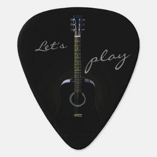 Black Acoustic Guitar Personalized Guitar Pick