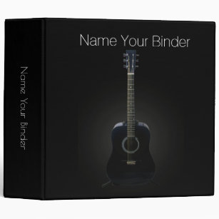 Black Acoustic Guitar Personalized Music Binder