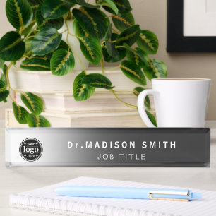 Black Acrylic Desk Name Plate