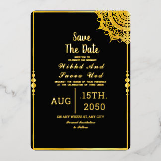 Black Acrylic Wedding Luxury Save the Date