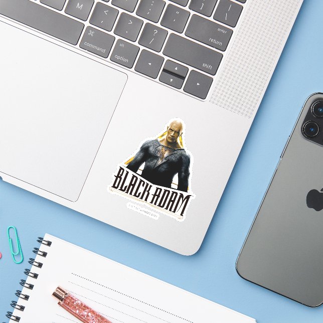 Black Adam Character and Name Graphic (Laptop w/ iPhone)