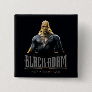 Black Adam Character and Name Graphic 2 Inch Square Button