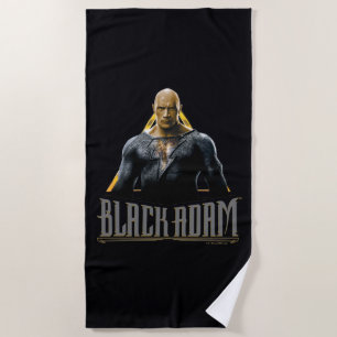 Black Adam Character and Name Graphic Beach Towel