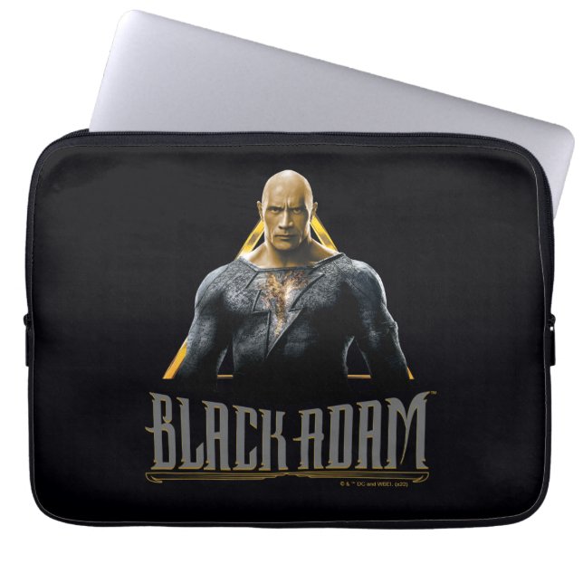 Black Adam Character and Name Graphic Laptop Sleeve (Front)