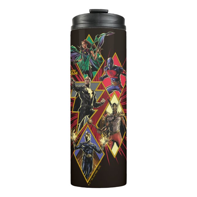 Black Adam Character Diamond Burst Graphic Thermal Tumbler (Front)