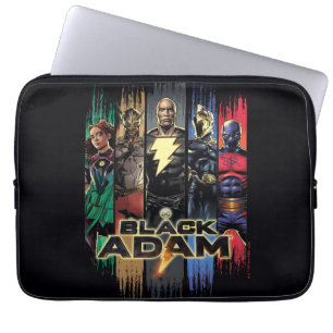 Black Adam Characters In Stripes Graphic Laptop Sleeve
