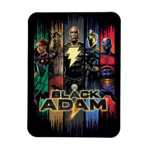 Black Adam Characters In Stripes Graphic Magnet