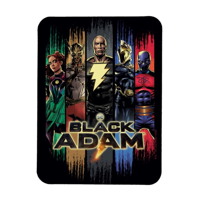 Black Adam Characters In Stripes Graphic Magnet (Vertical)