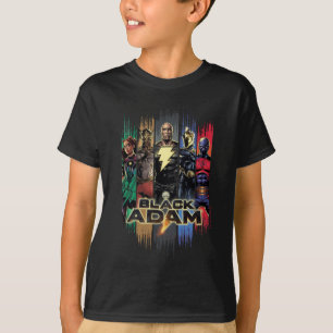 Black Adam Characters In Stripes Graphic T-Shirt