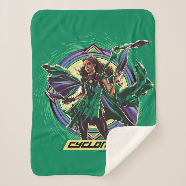Black Adam | Cyclone Character Graphic Sherpa Blanket (Front)