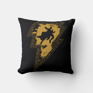 Black Adam Distressed Lightning Bolt Graphic Throw Pillow