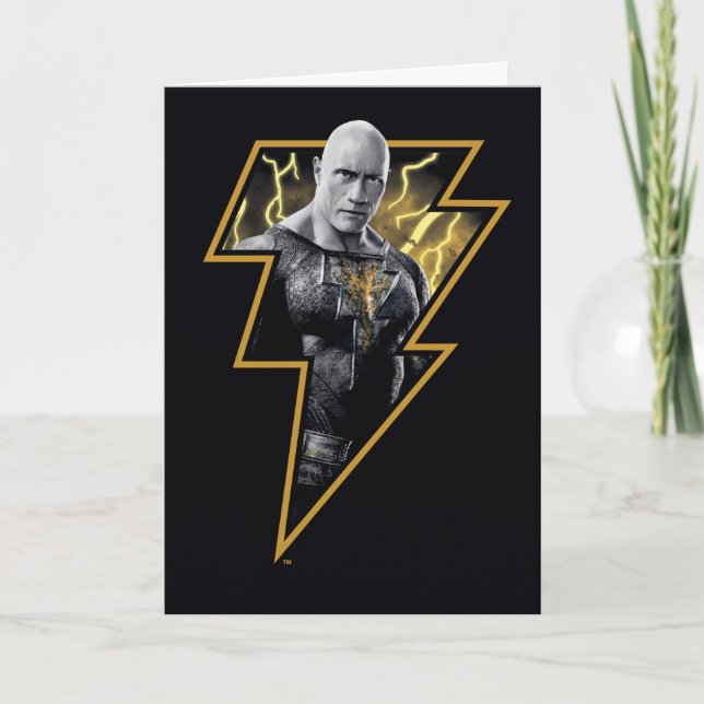 Black Adam Gray and Gold Lightning Graphic Card (Front)