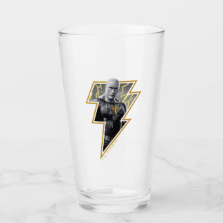 Black Adam Gray and Gold Lightning Graphic Glass