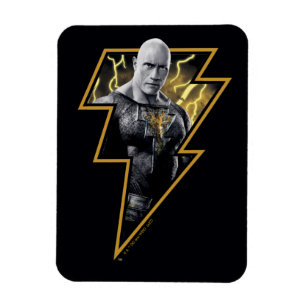 Black Adam Gray and Gold Lightning Graphic Magnet