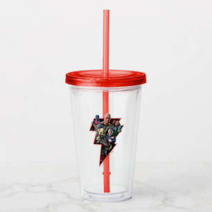 Black Adam Group Lightning Graphic Acrylic Tumbler