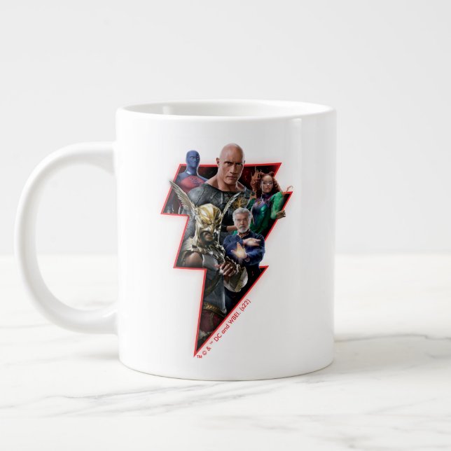 Black Adam Group Lightning Graphic Large Coffee Mug (Left)