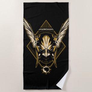 Black Adam   Hawkman Helmet Graphic Beach Towel