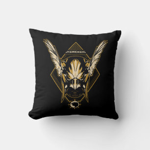 Black Adam Hawkman Helmet Graphic Throw Pillow