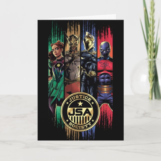 Black Adam Justice Society Heroes In Stripes Card (Front)