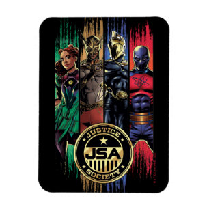 Black Adam Justice Society Heroes In Stripes Magnet