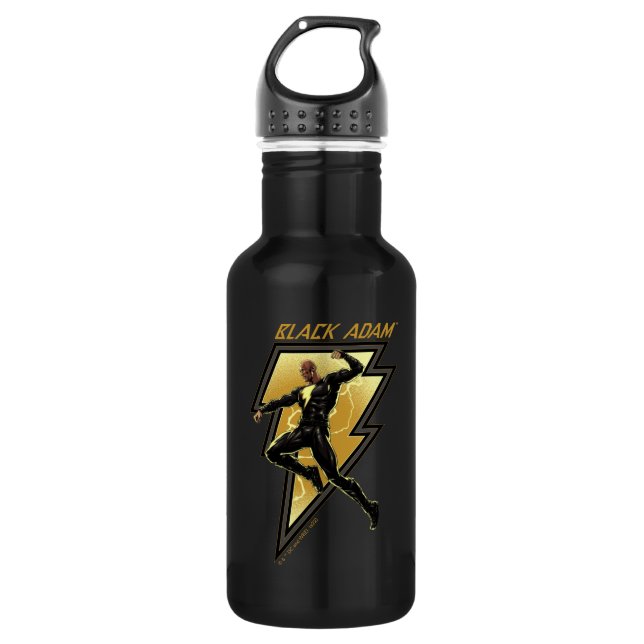 Black Adam Lightning Bolt Character Illustration 532 Ml Water Bottle (Front)