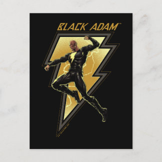 Black Adam Lightning Bolt Character Illustration Postcard