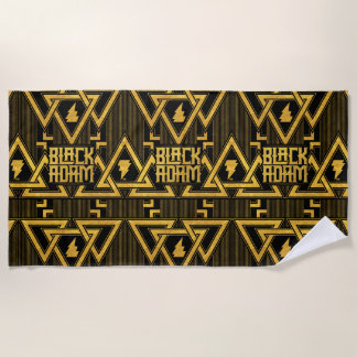 Black Adam Lightning Bolt Triangular Pattern Beach Towel