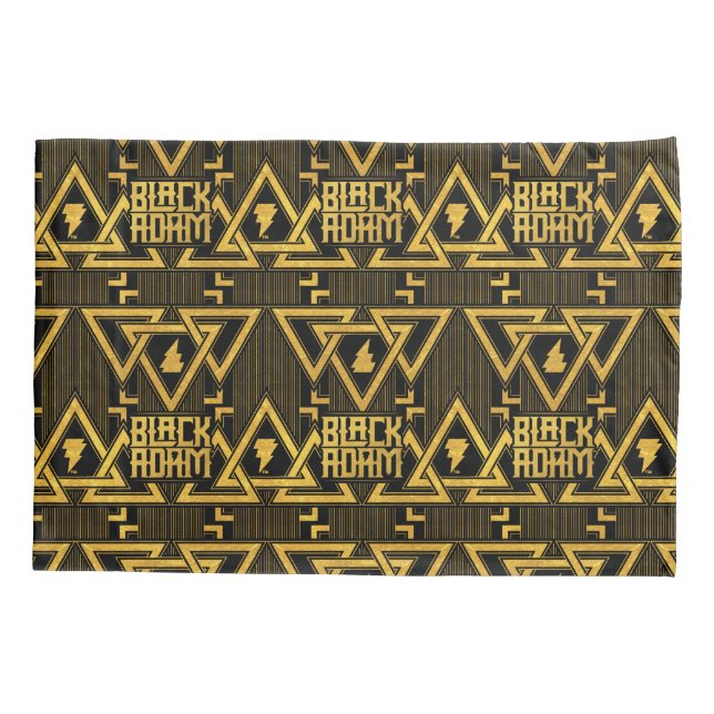 Black Adam Lightning Bolt Triangular Pattern Pillowcase (Back)