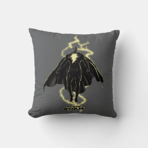 Black Adam Lightning Silhouette Graphic Throw Pillow