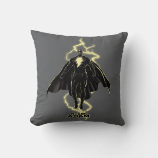 Black Adam Lightning Silhouette Graphic Throw Pillow