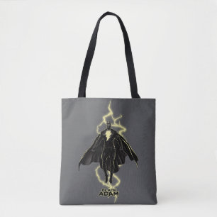 Black Adam Lightning Silhouette Graphic Tote Bag
