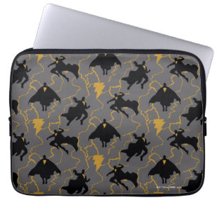 Black Adam Lightning Silhouette Pattern Laptop Sleeve