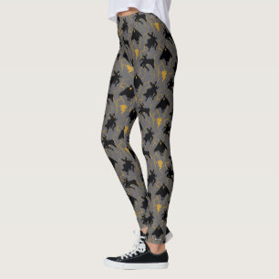 Black Adam Lightning Silhouette Pattern Leggings