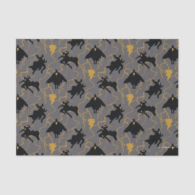Black Adam Lightning Silhouette Pattern Tissue Paper (Front)