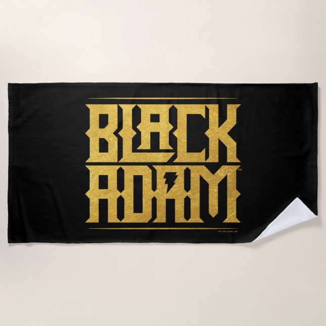 Black Adam Stacked Name Graphic Beach Towel (Front)