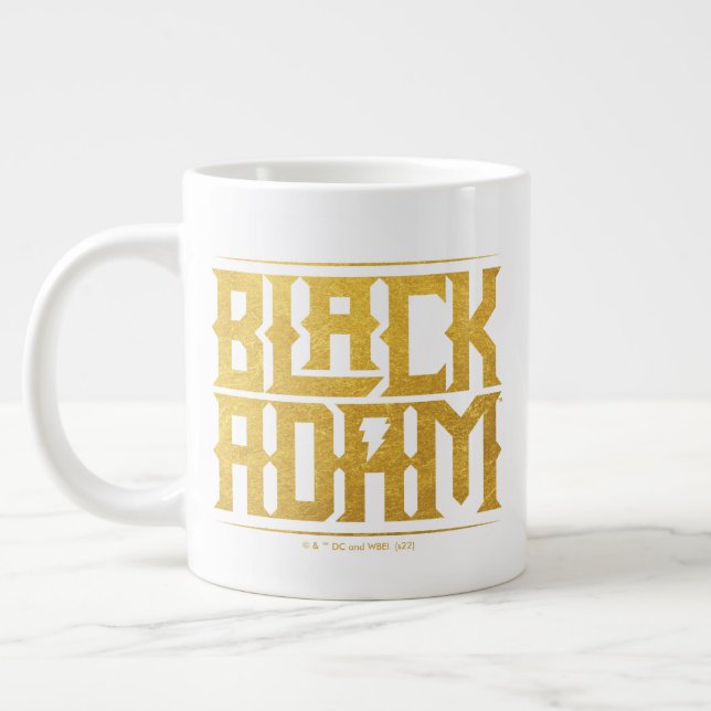 Black Adam Stacked Name Graphic Large Coffee Mug (Left)