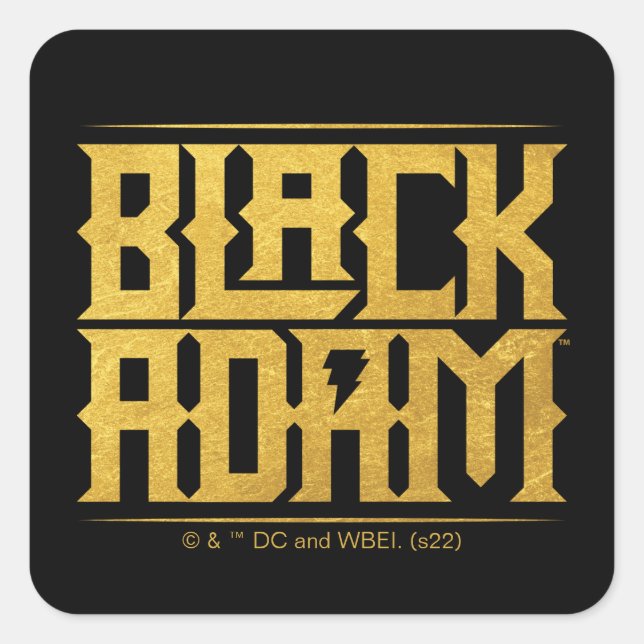 Black Adam Stacked Name Graphic Square Sticker (Front)