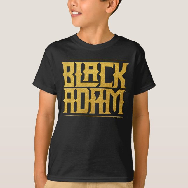 Black Adam Stacked Name Graphic T-Shirt (Front)