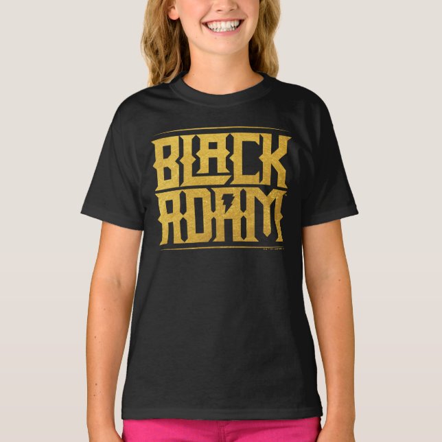 Black Adam Stacked Name Graphic T-Shirt (Front)