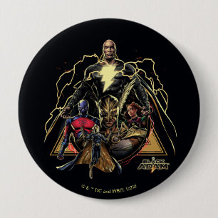 Black Adam Triangular Group Graphic 4 Inch Round Button
