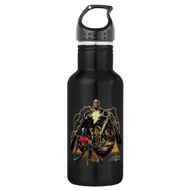 Black Adam Triangular Group Graphic 532 Ml Water Bottle (Front)