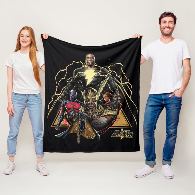 Black Adam Triangular Group Graphic Fleece Blanket (In Situ)