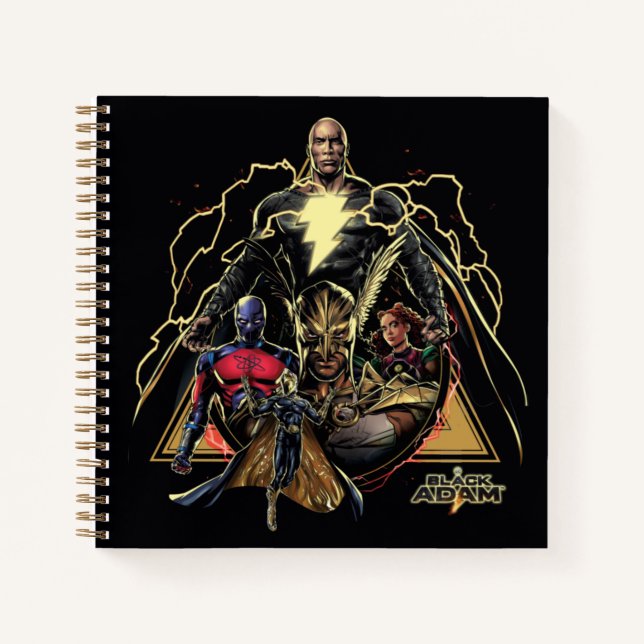 Black Adam Triangular Group Graphic Notebook (Front)