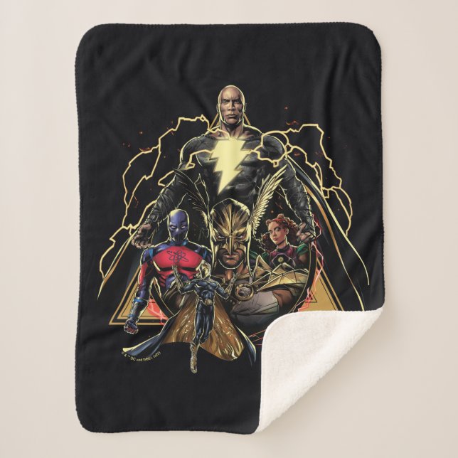 Black Adam Triangular Group Graphic Sherpa Blanket (Front)
