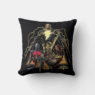 Black Adam Triangular Group Graphic Throw Pillow