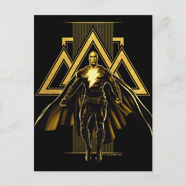 Black Adam Triangular Pillar Graphic Postcard (Front)