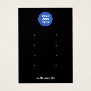 Black Add Your Logo Multiple Earring Display Card