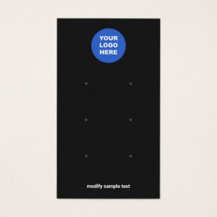 Black Add Your Logo Three Earring Display Card