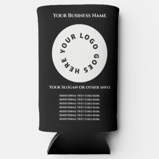 Black add your own text and logo seltzer can cooler