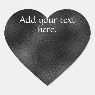 Black Add Your Own Text Heart Sticker